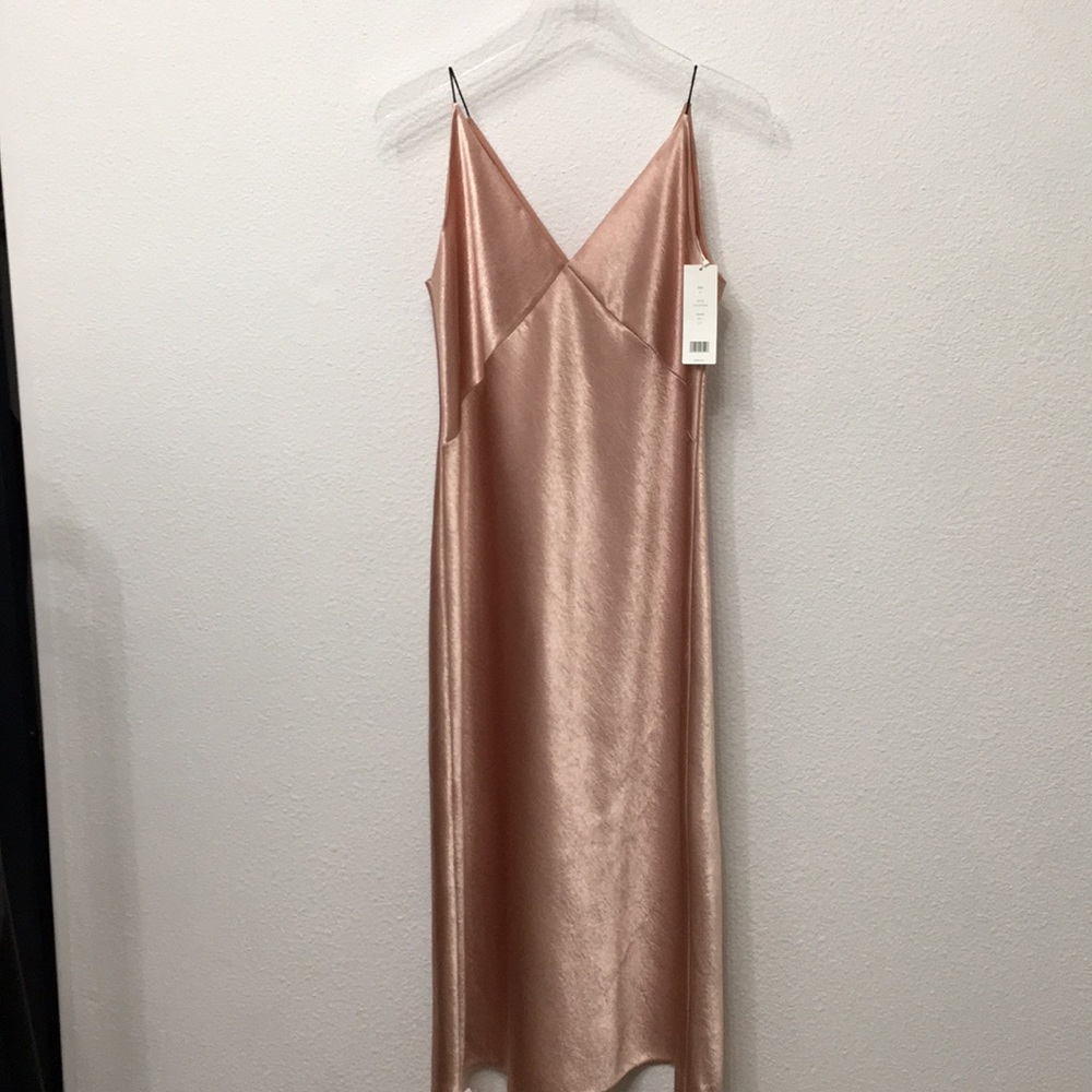Vince V neck Bias Midi Dress - Picture 5 of 8